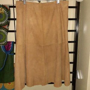 vintage beige soft suede skirt size